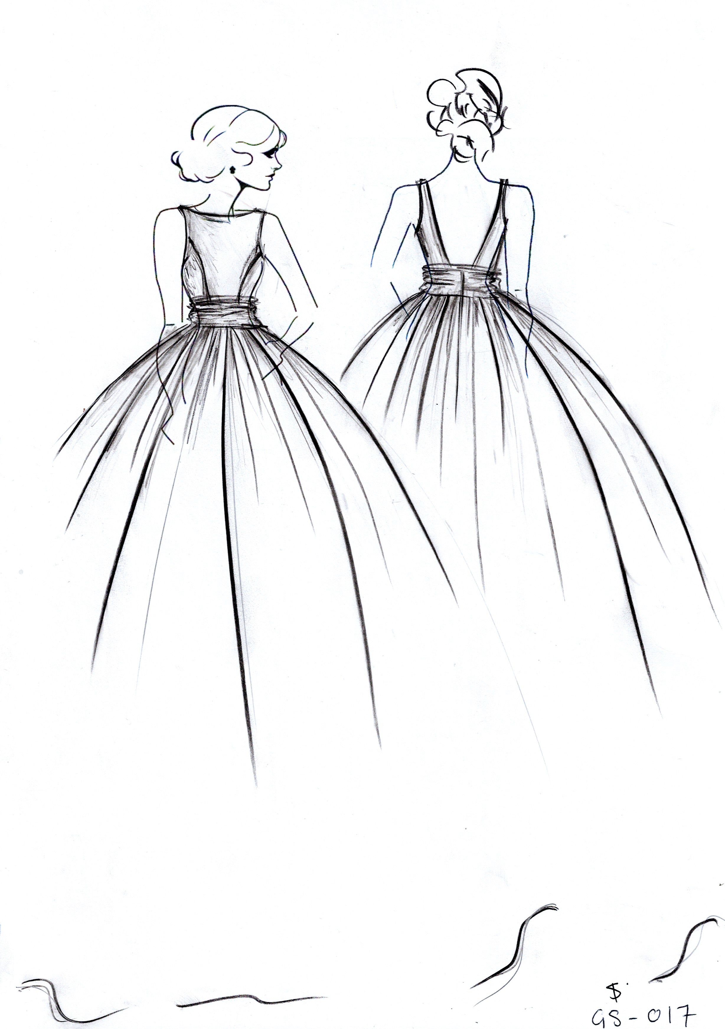 Boat neck and backless, ballgown wedding dress
