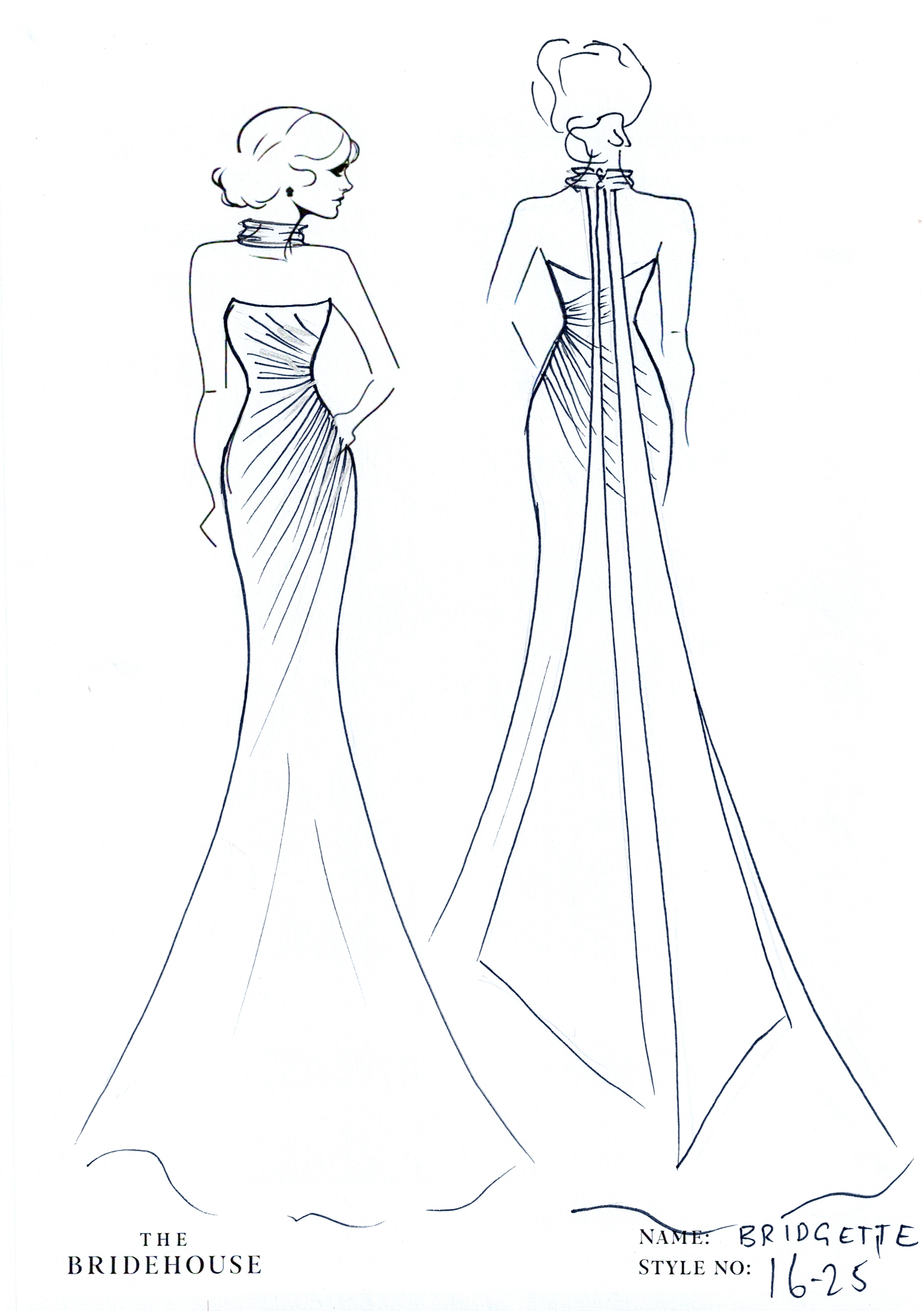 Bridgette Wedding Gown, crossbody ruched, strapless, mermaid gown