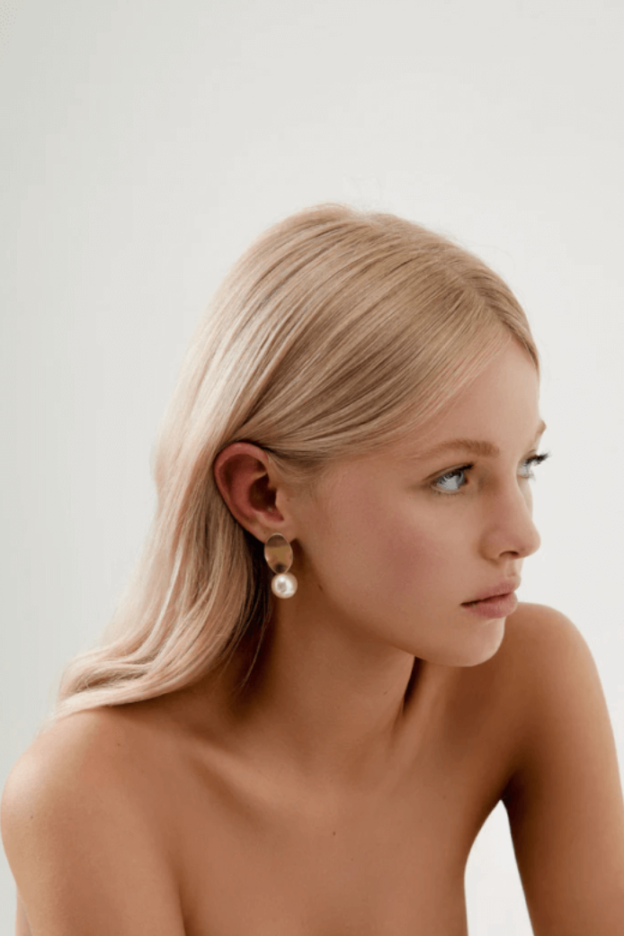 Kallista Gold Pearl Drop Earrings