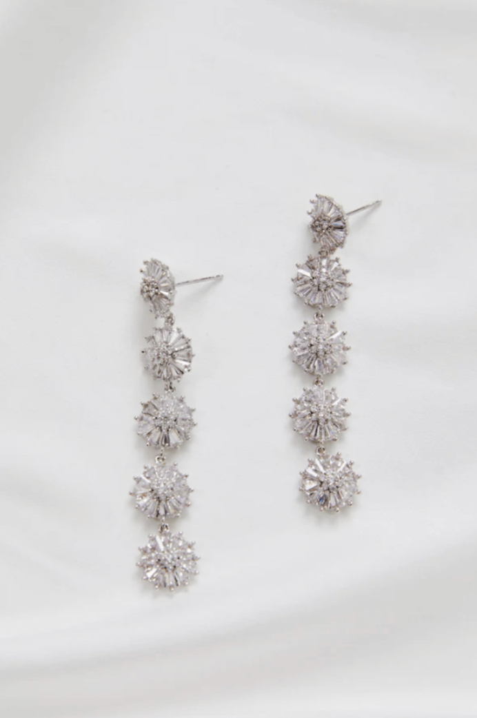 Zoe Bridal Floral Earrings