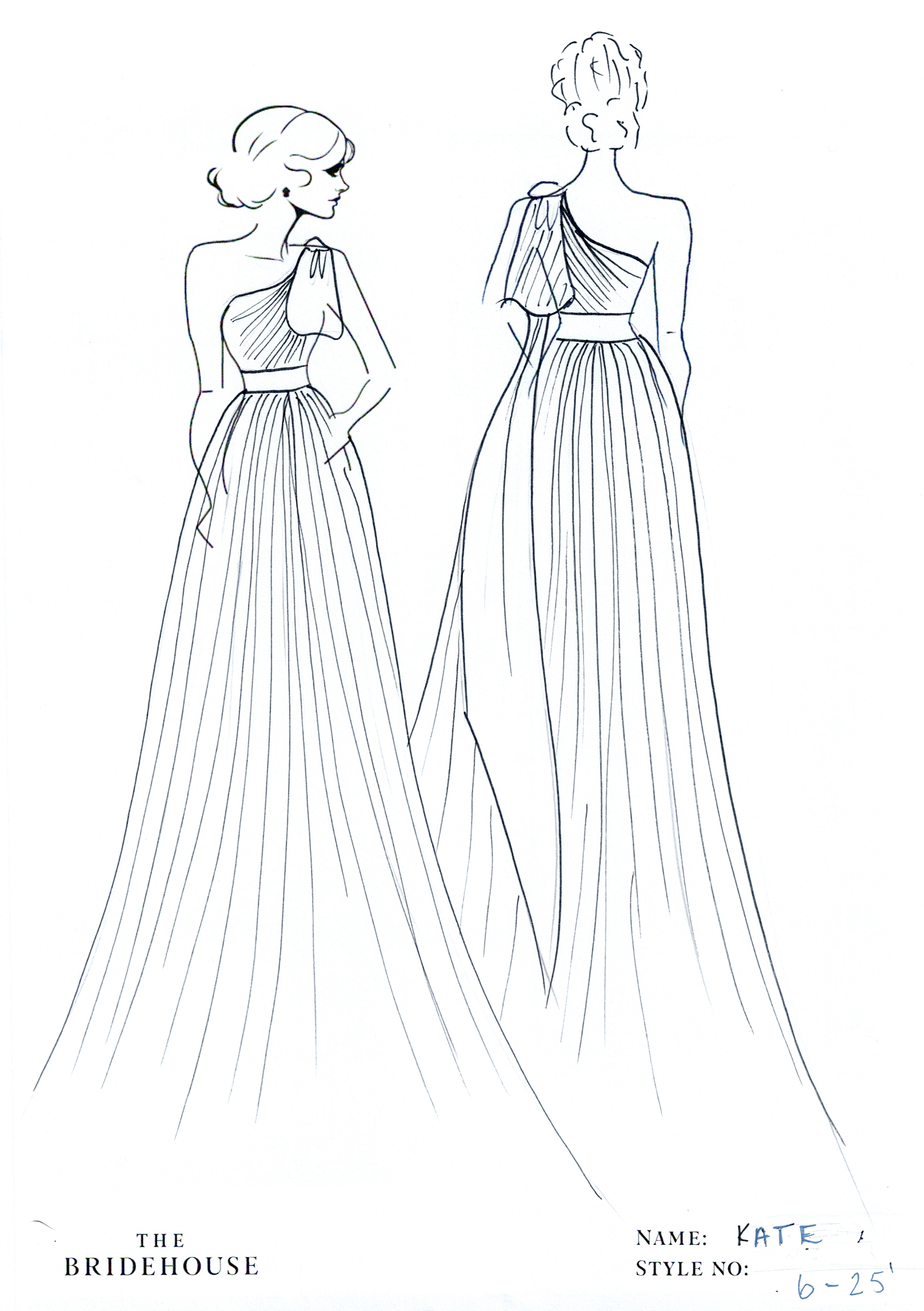 Kate Gown, one shouldered, ruched chiffon wedding gown