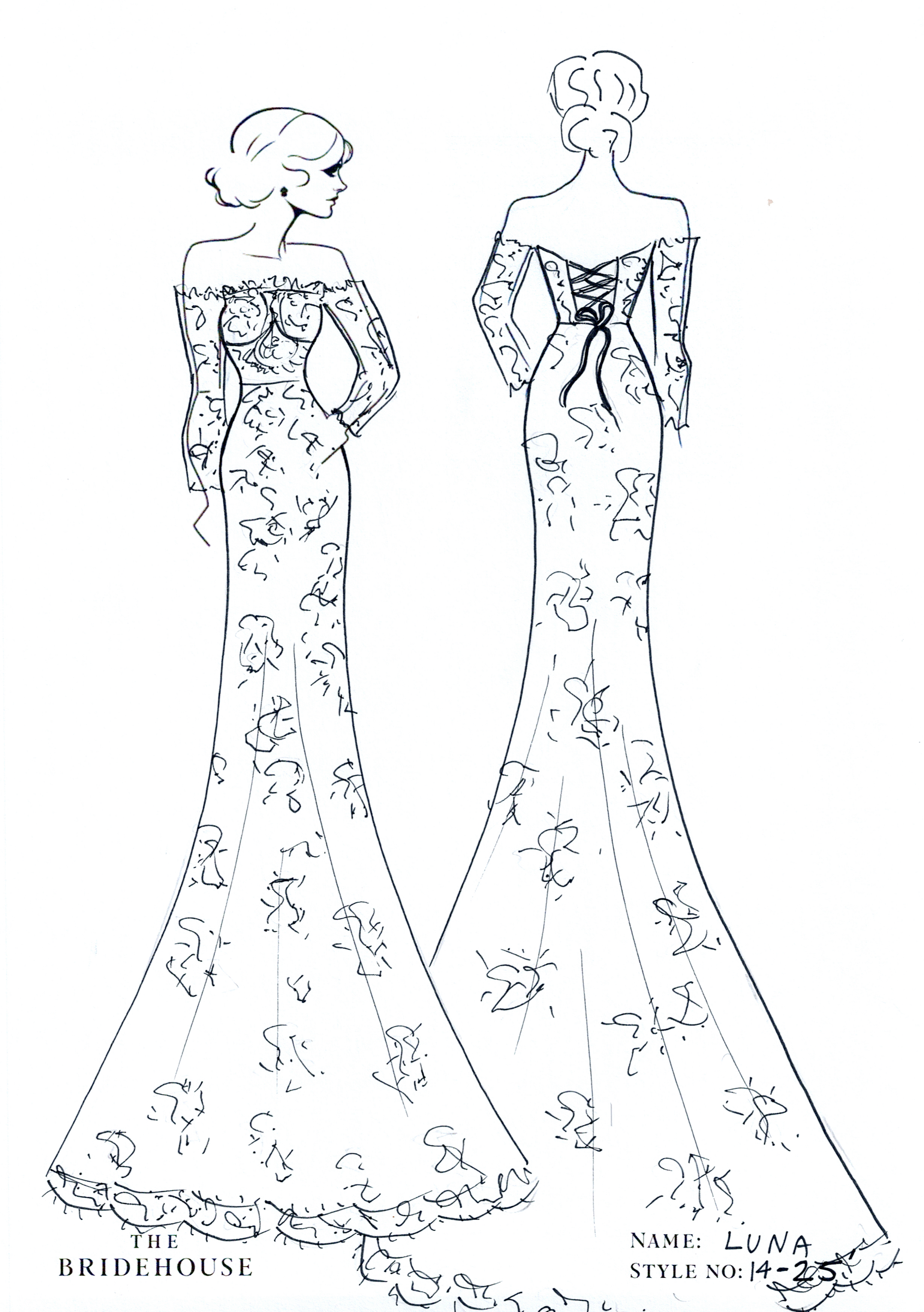 Luna Wedding Gown, mermaid, corset bodice, full lace gown