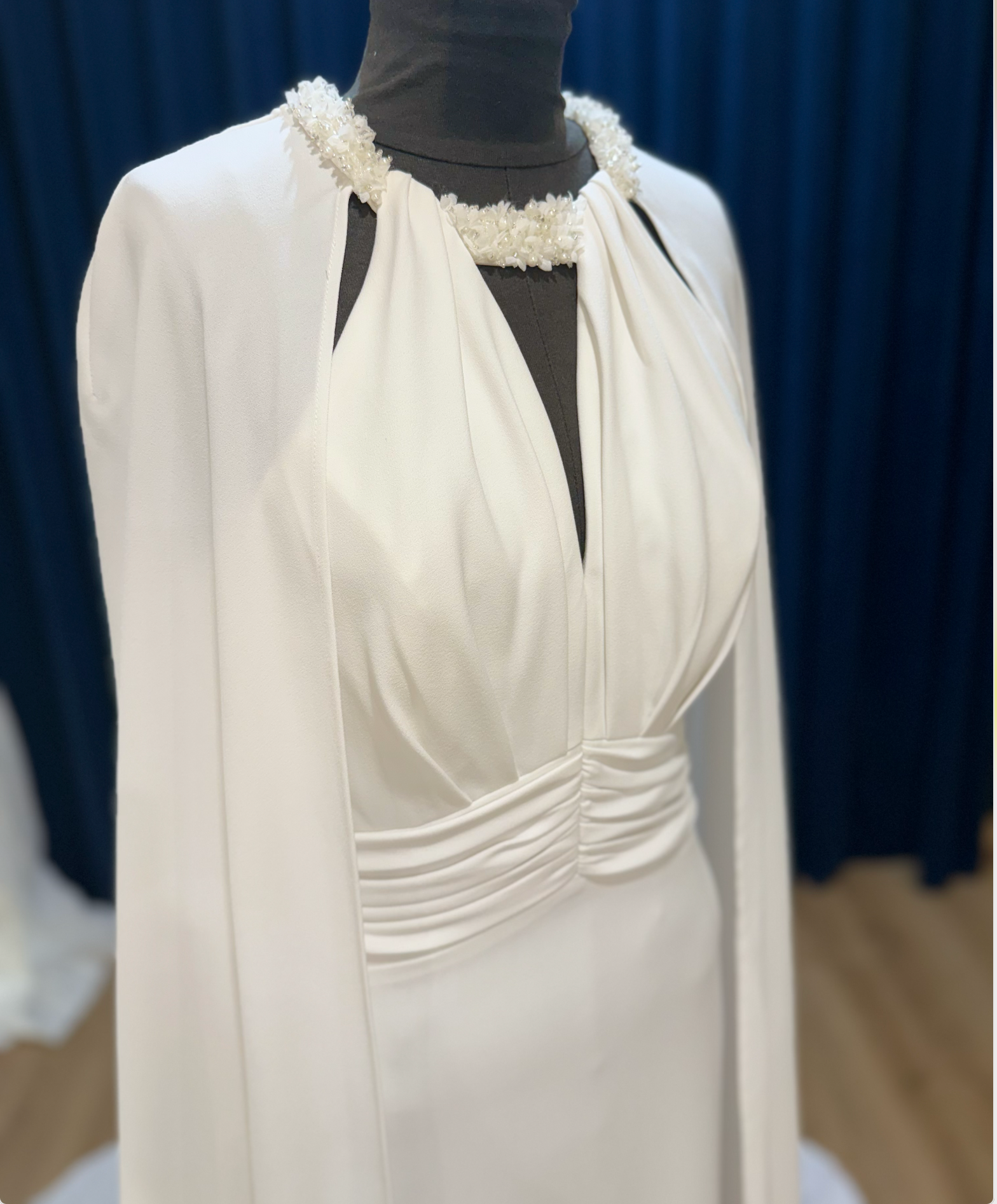 Estelle Wedding Dress with halter neck close up