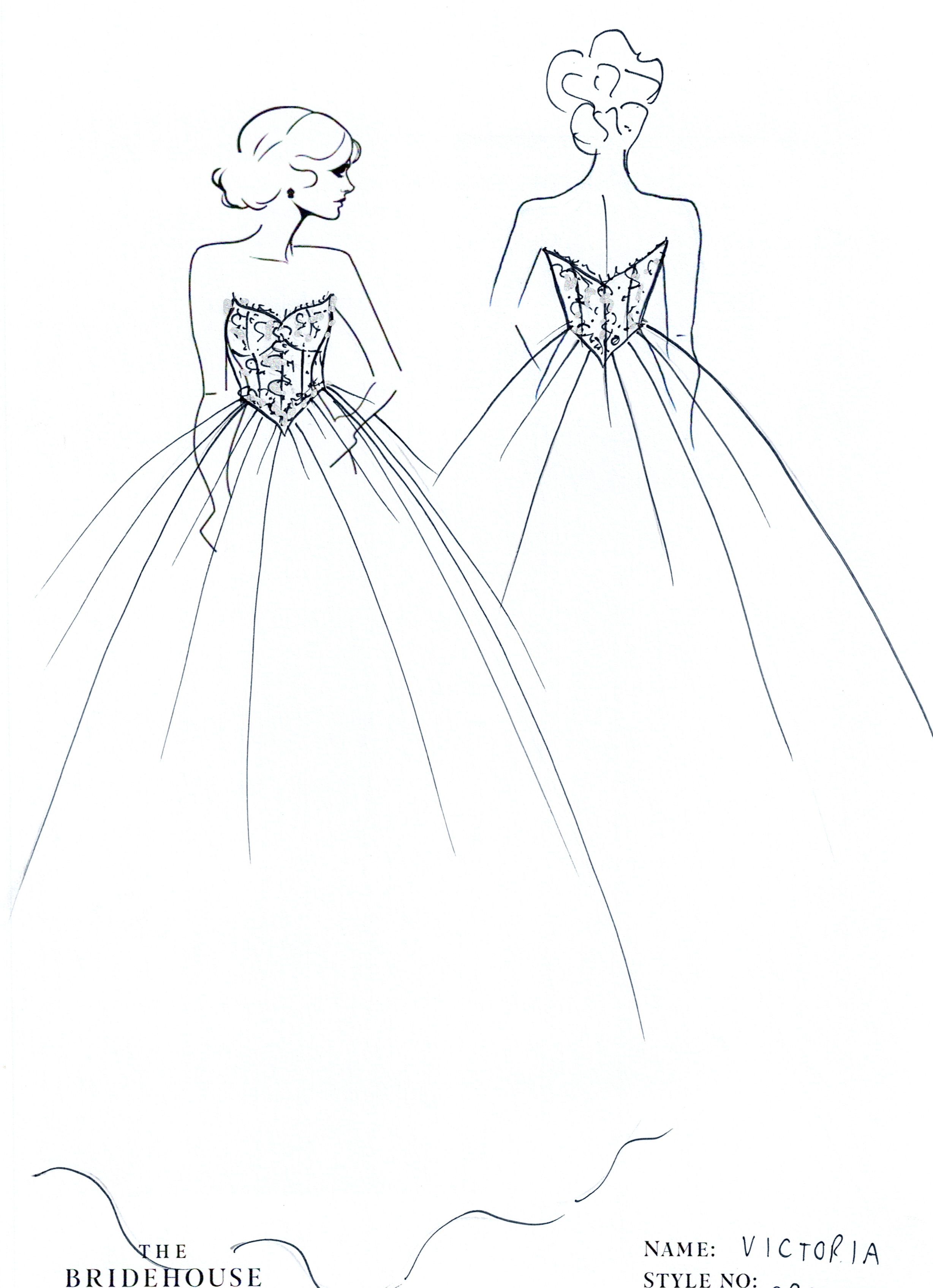 Victoria Wedding Gown, Princess, Ballgown, embellished corset bodice, strapless, full skirt