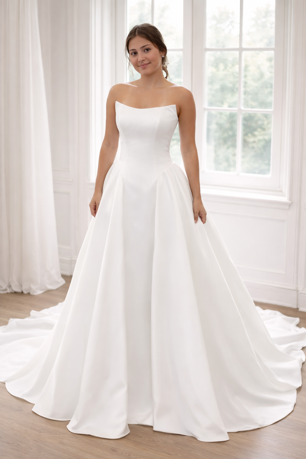 Zara wedding dress, modern and minimal.